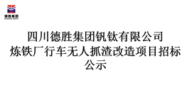 太阳成集团tyc151cc炼铁厂行车无人抓渣刷新项目招标