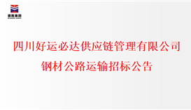 四川好运必达供给链治理有限公司钢材公路运输招标布告