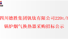 20238151816108745_273-158 四川太阳成集团tyc151cc钒钛有限公司220t/h锅炉烟气换热器采购招标公示
