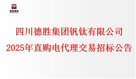四川太阳成集团tyc151cc钒钛有限公司2025年直购电代理买卖招标文件